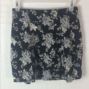 Black and white Bethany Mota floral skirt